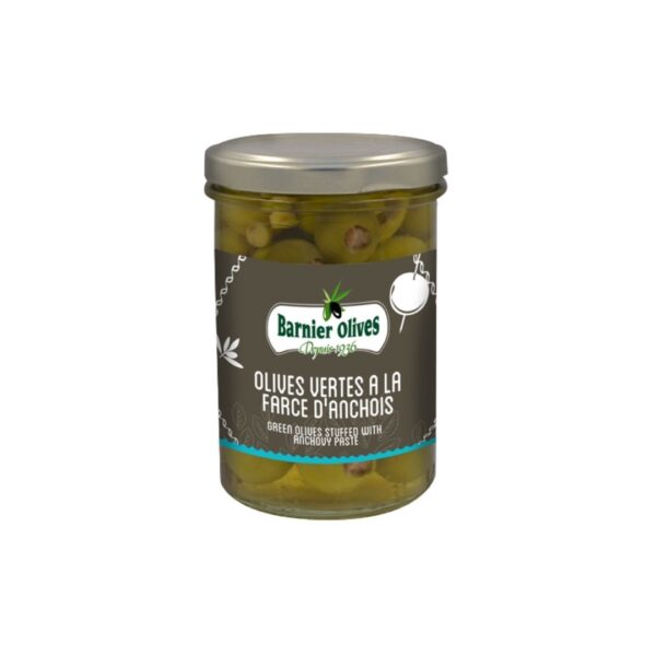 Grüne Oliven gefüllt mit Anchovis – 115g