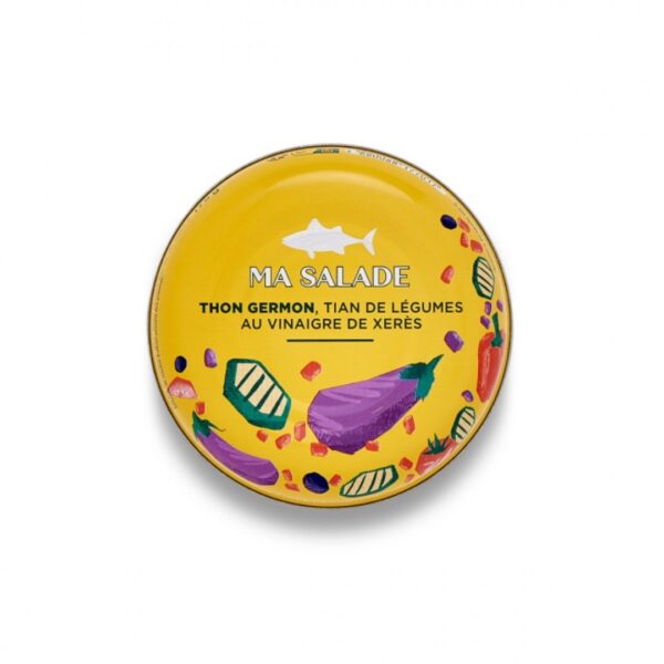 Salat mit Thunfisch, gegrilltem Gemüse, schwarzen Oliven – 175g