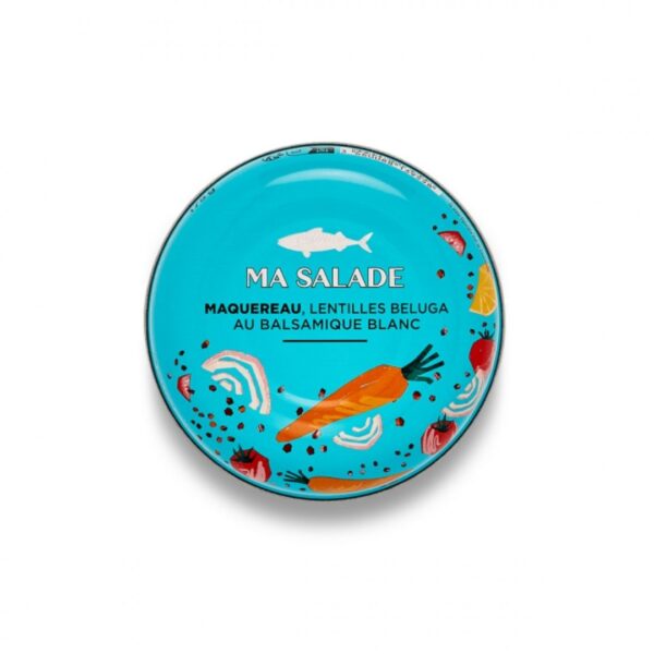 Salat mit Makrelen, Beluga-Linsen und Balsamessig – 175g