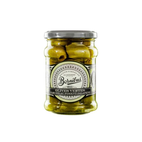 Grüne Oliven gefüllt mit Jalapeño Chili – 270g