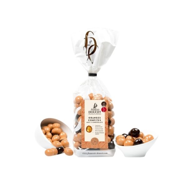 Kandierte Orangen mit 2 Schokoladen – Beutel 200g