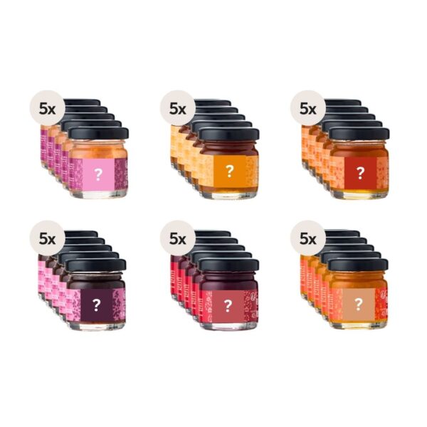 Sortiment Marmelade – 30x42g (6 Sorten nach Zufallsprinzip à 5 Stk.)