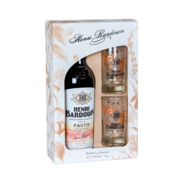 Geschenkset "Pastis Henri Bardouin" – 70cl + 2 Gläser