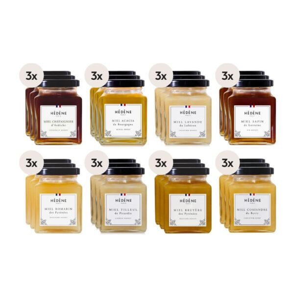 Entdeckungsset Honig – 24x250g (8 Sorten à 3 Stk.)