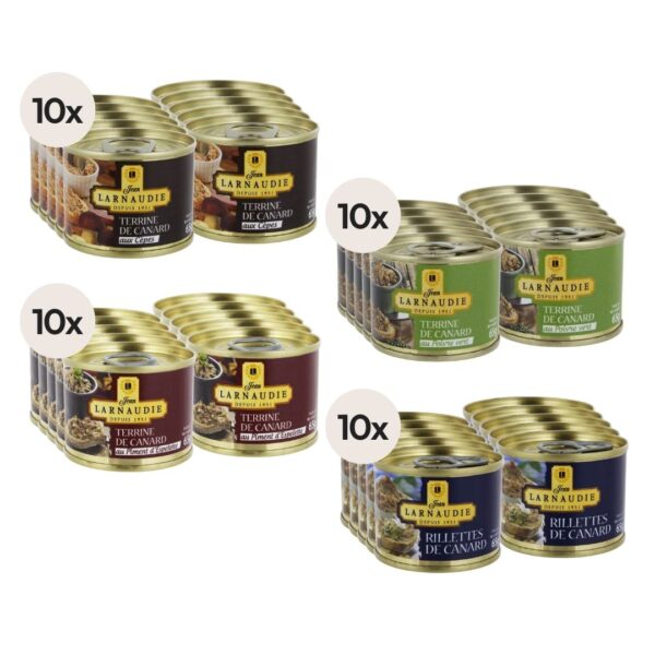 Sortiment aus Ententerrinen und Entenrillette – 40x65g (4 Sorten à 10 Stk.)