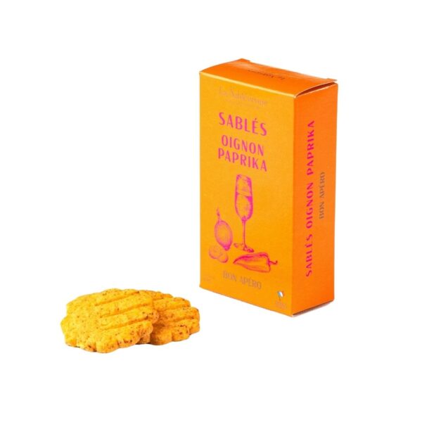 Salzige Sablés mit Zwiebel und Paprika – 40g