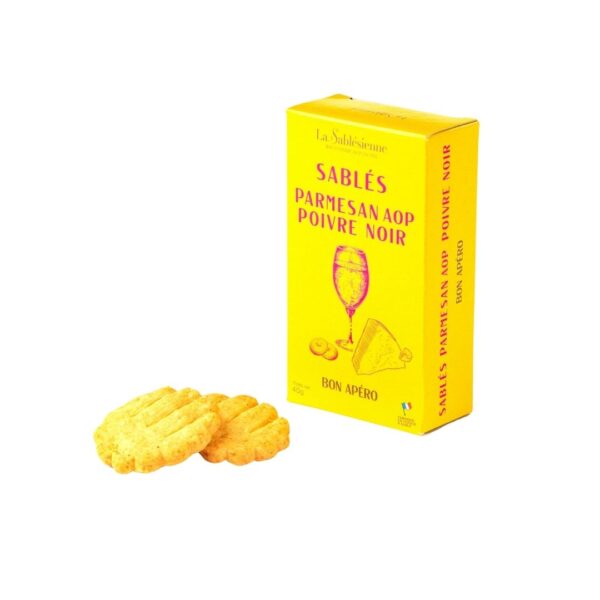 Salzige Sablés mit Parmesan AOP und Pfeffer – 40g