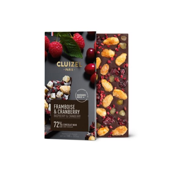 Noir 72% Framboise Cranberry – 100g