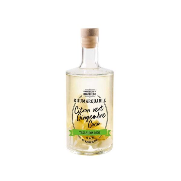 Weisser Rum mit Limette, Ingwer und Kokos – 70cl