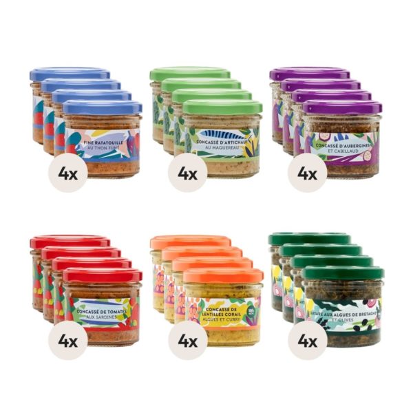 Brotaufstriche-Sortiment – 24x105g (6 Sorten à 4 Stk.)