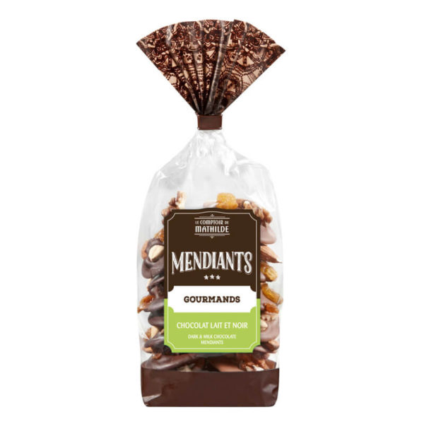Mendiants (Milch- und Bitterschokolade) – Beutel 150g