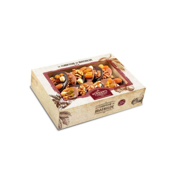 Geschenkbox "Mendiants 2 Chocolats" (Milch- und Bitterschokolade) – 200g
