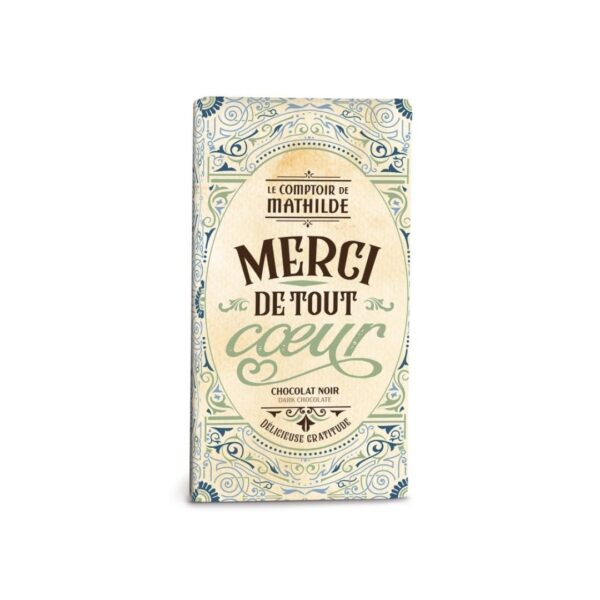 Schokoladentafel "Merci" (Bitterschokolade) – 100g