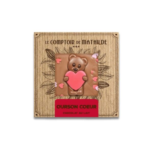 Schokoladentafel "Ourson Cœur" (Milchschokolade) – 80g