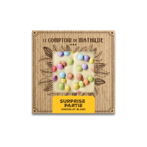 Schokoladentafel "Surprise Partie" (Weiße Schokolade) – 80g