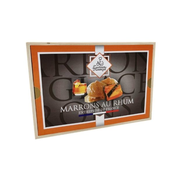 Marrons glacés mit Rum – Holzschachtel 160g