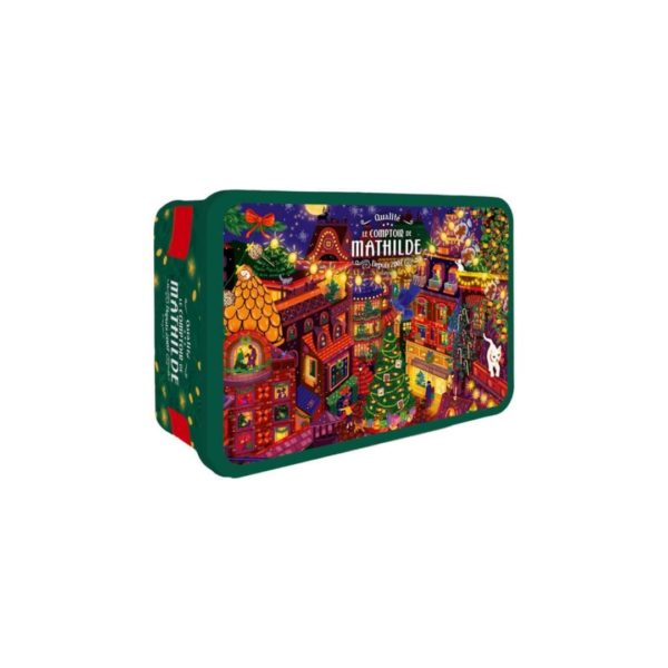 Metalldose mit Weihnachtsmotiven (leer)