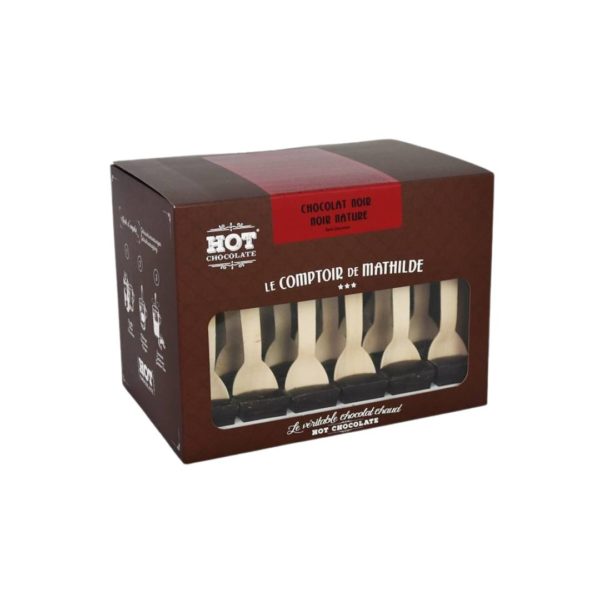 Trinkschokolade Set "Nature" (Bitterschokolade) – 24 Löffel