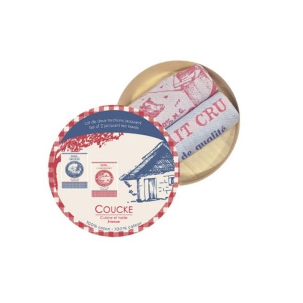 Geschenkset mit 2 Geschirrtüchern "Camembert / Gruyère"