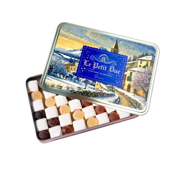 Calissons und Fruchtgelees – Metalldose mit Weihnachtsmotiv 225g