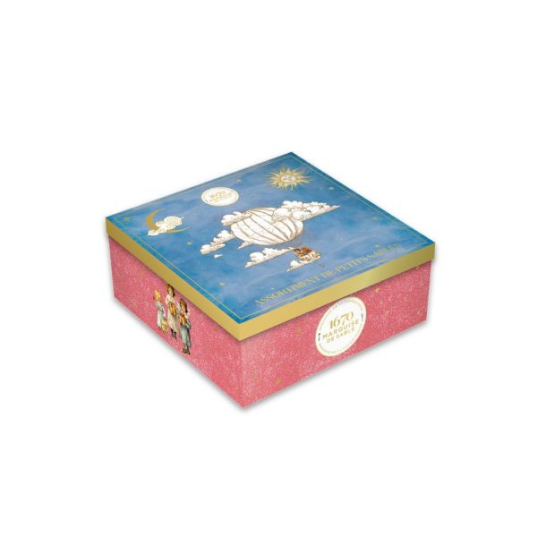 Süßes Sablés (Mit Himbeerstückchen und "Nature") – Metallbox "Ciel étoilé" 200g