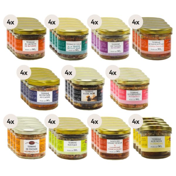Entdeckungssortiment Rillettes und Terrinen – 44x90g (11 Sorten à 4 Stk.)