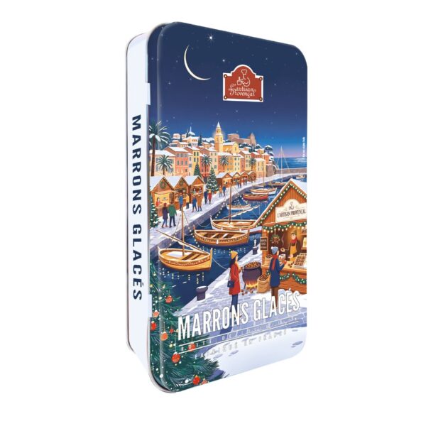 Metalldose "Illumination de Noel" gefüllt mit Marrons glacés – 160g