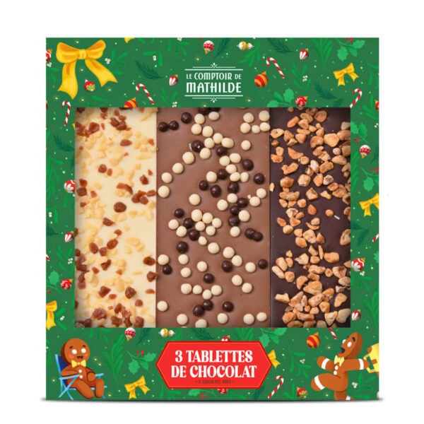 Geschenkset mit 3 Tafeln – 3x90g (VM, ZB, weiss)
