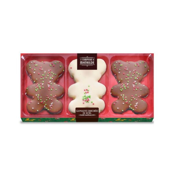 Geschenkbox mit 3 Schokoschaumküssen (Bärchen) – 80g