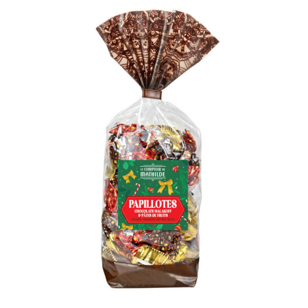 Papilottes Sachet Assortiment Chocolat, Pâtes de fruits – 260g