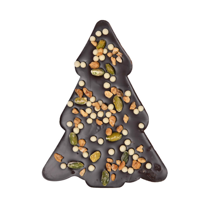 Tannenbaum Zartibitterschokolade – 130g im Display 1 Tannenbaum Zartibitterschokolade – 130g im Display – Bild 1