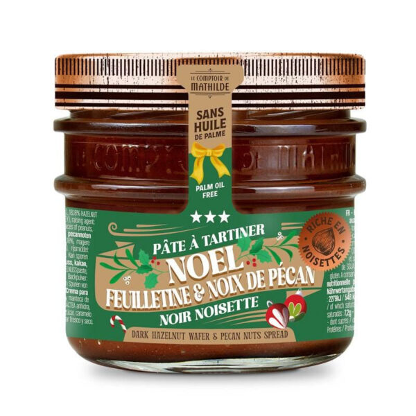 Brotaufstrich "Noir Noël" (Zartbitter Waffeln / Pekannüsse) – 250g