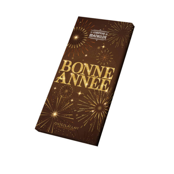 Schokoladentafel "Bonne année" (Milchschokolade) – 90g